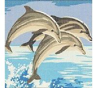 Distrifil Kit Canevas Trio de Dauphins 15 x 20 cm