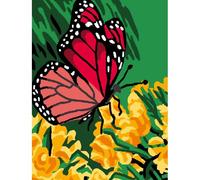 Kit Canevas Blanc Papillon 25x30 Cm 100% Coton