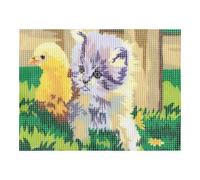 Kit Canevas Chaton Et Poussin 15 X 20 Cm