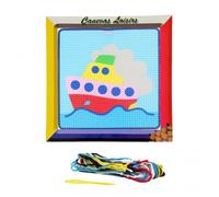 Kit canevas complet bateau gros trous enfants loisirs créatif couture