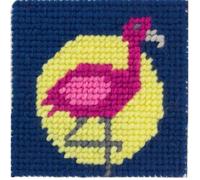 Kit Canevas complet Nathan le flamant 15 x 15 Enfant gros trous