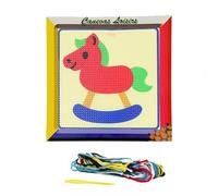 Kit compet Canevas - 15x15cm - Cheval à bascule - gros trous spécial débutant Multicolore