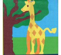 Kit compet Canevas - 15x15cm - Girafe - gros trous spécial débutant Multicolore