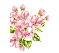 Kit Canevas Fleurs Roses 25x30cm