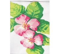 Kit canevas fleurs roses toile coton + aiguille + fils broderie couture marque CARE CREATE MULTICOLORE