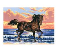 Kit canevas gros trous Collection D'Art ""Cheval"" 30x22 cm