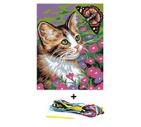 Kit canevas - Margot - Chat - 20x25cm - Toile imprimée - Aiguille incluse