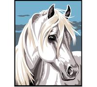 Kit Canevas - Margot - Cheval blanc - 14 x 18 cm - Aiguille et fil 100% coton - Instructions incluses