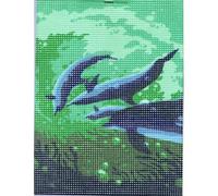 Kit Canevas Plongée Sous Marine Dauphins 15 X 20 Cm