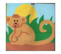 Kit Canevas Singe 16 X 16 Cm Gros Trous
