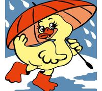 Kit Canevas Soudan Canard Sous Parapluie 25x25cm