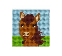 Kit Canevas soudan Jumper, un amour de cheval 15 x 15 cm - Com'1 Idée(...) - Marron