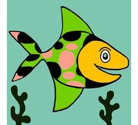 Kit Canevas Soudan Le Poisson 20x20cm