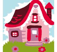 Kit Canevas Soudan Maison Mauve 25x25cm