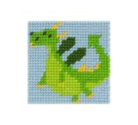 Kit Canevas soudan Théodore le dragozore 15 x 15 cm - Com'1 Idée(...) - Vert
