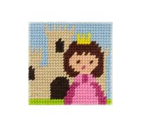 Kit Canevas soudan Un jour je serai une princesse 15 x 15 cm - Com'1 Idée(...) - Rose Rose
