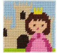 Kit Canevas soudan Un jour je serai une princesse 15 x 15 cm - Com'1 Idée(...) - Rose Rose G