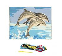 Kit Canevas Trio de Dauphins 15 x 20 cm