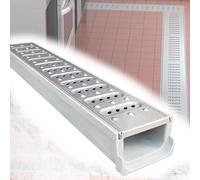 Kit caniveau extérieur base résine - système drainage haute résistance - plusieurs modèles - grille métal perforée avec filtre eau pluie - drainage fluide jardin, allée, terrasse - installation facile