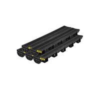 Kit Caniveau Extérieur-VEVOR-Système de Drainage Tranchée Grille en Plastique PEHD 14,5 x 8 x 100 cm-avec 5 Embouts-Lot de 5