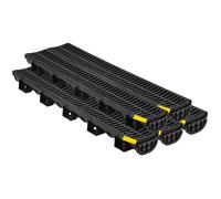 Kit Caniveau Extérieur-Duoku-Lot de 5-Système de Drainage Tranchée Grille en Plastique PEHD-5 Embouts-Connexion à Emboîtement