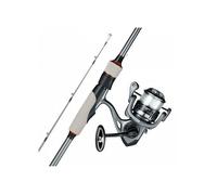 Kit Canne et Moulinet Compact, Ensemble de Pêche pour Pêcheurs Droitiers et Gauchers, Canne 1,98 m en 2 Parties en Fibre de Verre