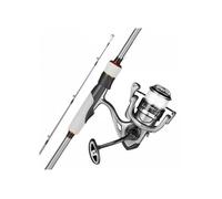 Kit Canne et Moulinet Portable, Ensemble de Pêche pour Pêcheurs Droitiers et Gauchers, Canne à Pêche 1,98 m en 2 Parties en Fibre