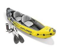 Kit canoë gonflable 2 places Explorer K2 avec rames et gonfleur - Intex Jaune G