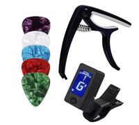 Kit capo de guitare, capo et accordeur | Kit d'accessoires pour accordeur de guitare | Accessoires d'instruments de musique pour guitares électriques, guitares classiques, ukulélés et guitares