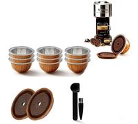 Kit Capsule Vertuo réutilisable - 2 disques + 9 dosettes (80/150/230ml) avec bouchons en silicone - Compatible Nespresso VertuoLine, rechargeable