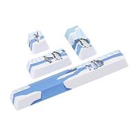 Kit Capuchon de clé, 4 Capuchons de Touches PTB universels, Capuchon de Clavier élégant à Motif de Pingouins pour Clavier mécanique Universel, Espace + ESC + entrée + pavé numérique(Manchot)