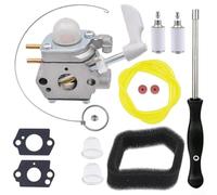 Kit carburateur 308054114 308054075 pour souffleur à feuilles Homelite UT09526 26 cc 26B, avec joints, pour ampoules d'amorçage, conduites de carburant, filtre à air, clapets anti-retour et outil de