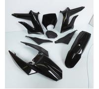 Kit carénage P2R pour Moto Derbi 50 Senda DRD 2011 à 2020 8 pièces noir brillant