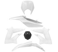 Kit carénage TNT pour moto Derbi 50 Senda Drd X-Treme 2010-2015 6 pièces blanc/noir Neuf