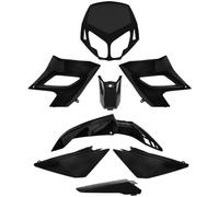 Kit carénage TNT pour moto Derbi 50 Senda DRD racing 2004-2010 8 pièces noir