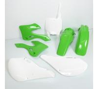 Kit Carénage Ufo Vert Et Blanc Pour Moto Kawasaki 125 Kx 1999 À 2002 Neuf