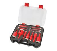 Kit Carotteuse pour Céramique - Anti-Dérapant avec Boîtier de Rangement | Kit de Scie Cloche pour Carrelage Céramique - Pour Rénovation Maison Réparation Mur Installation Conduits Électriques et Évacu