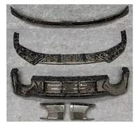 Kit Carrosserie Complet en Fibre De Carbone Forgée Pare-Chocs Avant Diffuseur De Coffre Arrière Becquet Jupe Latérale pour RS6 C8 2019-2024 Becquets Avant(Body kit B)