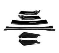 Kit Carrosserie pour X1 F48 2016-2019, Séparateurs De Pare-Chocs Avant, Becquet, Jupes Latérales, Extensions, Angle D'enroulement Arrière ABS Becquet Latéral Voiture(Noir Brillant)