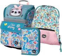 Kit cartable fille Baagl 3 pièces - Sac d'école Zippy à partir de la 1ère classe - Sac d'école primaire avec sangle de poitrine - Sac à dos scolaire ergonomique (Faultier)