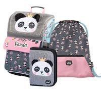 Kit cartable fille Baagl 3 pièces - Sac d'école Zippy à partir de la 1ère classe - Sac d'école primaire avec sangle de poitrine - Sac à dos scolaire ergonomique (Panda)