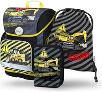 Kit cartable garçon Baagl 3 pièces, sac d'école Ergo à partir de la 1ère classe, cartable ergonomique pour l'école primaire avec ceinture pectorale (Bagger)