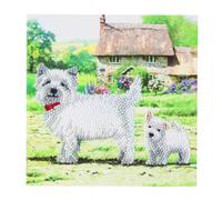 Kit Carte Broderie Diamant 18x18cm Westie - Crystal Art