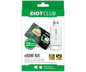 Kit Carte eSIM de EIOTCLUB + Lecteur - Profils eSIM illimités, Roaming Global en UE et dans plus de 200 autres pays, Compatible avec Android, iPhone, Tablettes et Ordinateurs Portables