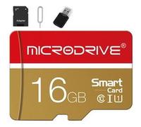 Kit Carte Mémoire TF SZSMART GY0 TF Haute Vitesse 30 Mo/s avec adaptateur SD et aiguille d'éjection, compatible DJI/Insta360/GoPro (16 Go)