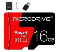 Kit Carte Mémoire TF SZSMART RB0 TF Haute Vitesse 30 Mo/s avec adaptateur SD et aiguille d'éjection, compatible DJI/Insta360/GoPro (16 Go)