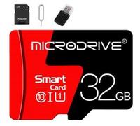 Kit Carte Mémoire TF SZSMART RB0 TF Haute Vitesse 30 Mo/s avec adaptateur SD et aiguille d'éjection, compatible DJI/Insta360/GoPro (32 Go)