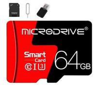 Kit Carte Mémoire TF SZSMART RB0 TF Haute Vitesse 30 Mo/s avec adaptateur SD et aiguille d'éjection, compatible DJI/Insta360/GoPro (64 Go)