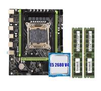 Kit Carte mère X99 LGA 2011-3 Processeur Xeon E5 2680 V4 DDR4 32 Go (2 pièces de 16 Go) Mémoire ECC 2133 MHz(CPU)