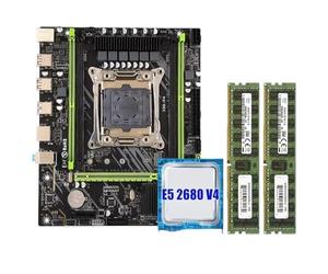 Kit Carte mère X99 LGA 2011-3 Processeur Xeon E5 2680 V4 DDR4 32 Go (2 pièces de 16 Go) Mémoire ECC 2133 MHz(CPU)